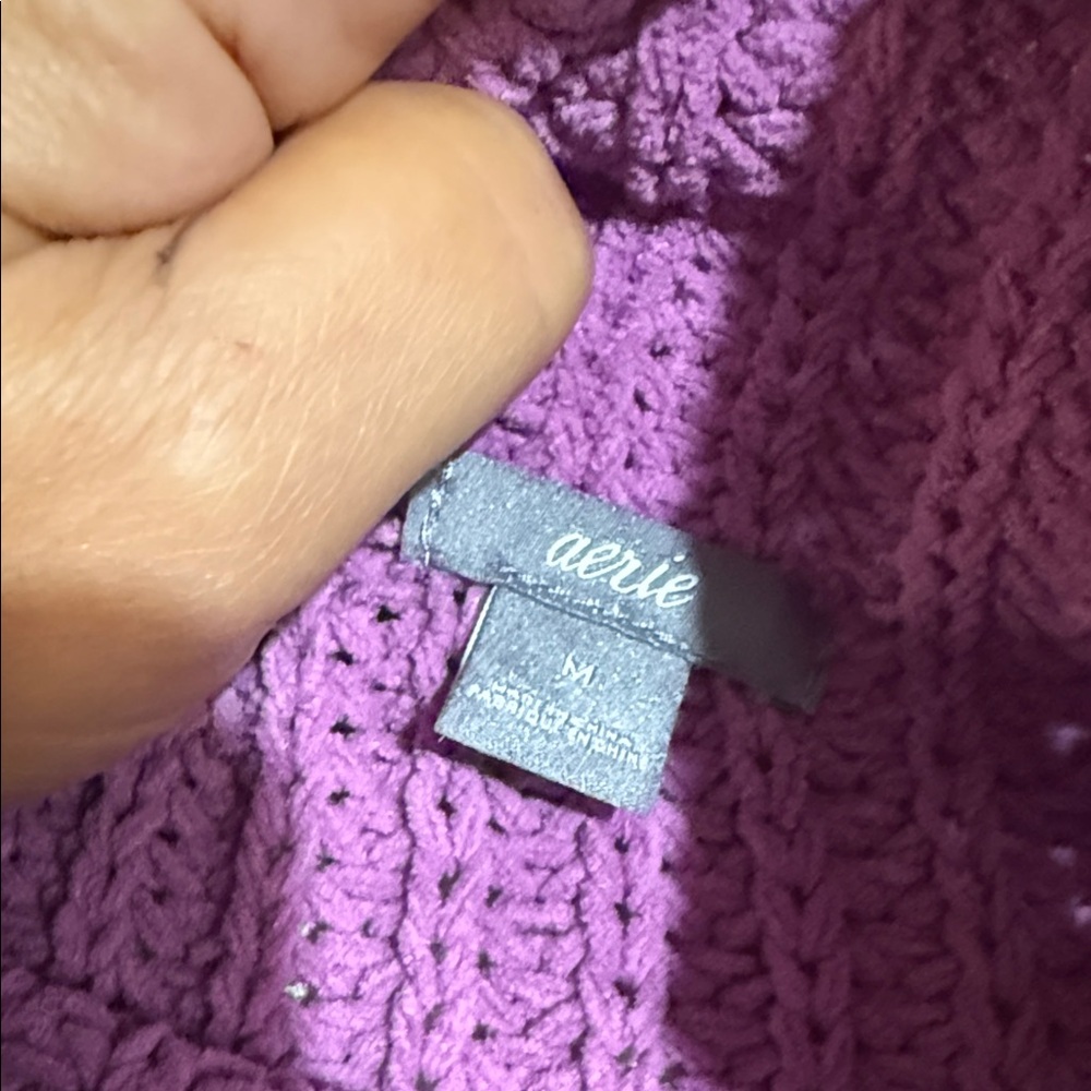 Aerie Purple Turtleneck Sweater - Picture 3 of 3